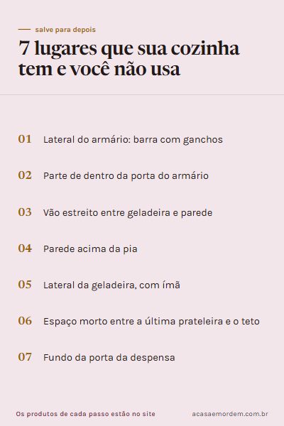 Checklist: 7 lugares que sua cozinha tem e você não usa