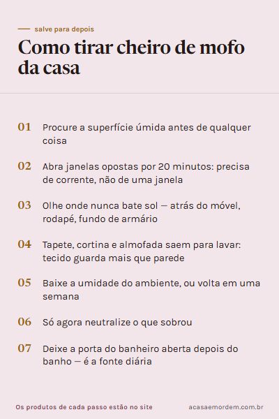 Checklist: Como tirar cheiro de mofo da casa