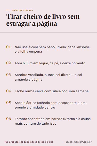Checklist: Tirar cheiro de livro sem estragar a página