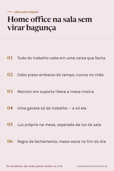 Checklist: Home office na sala sem virar bagunça